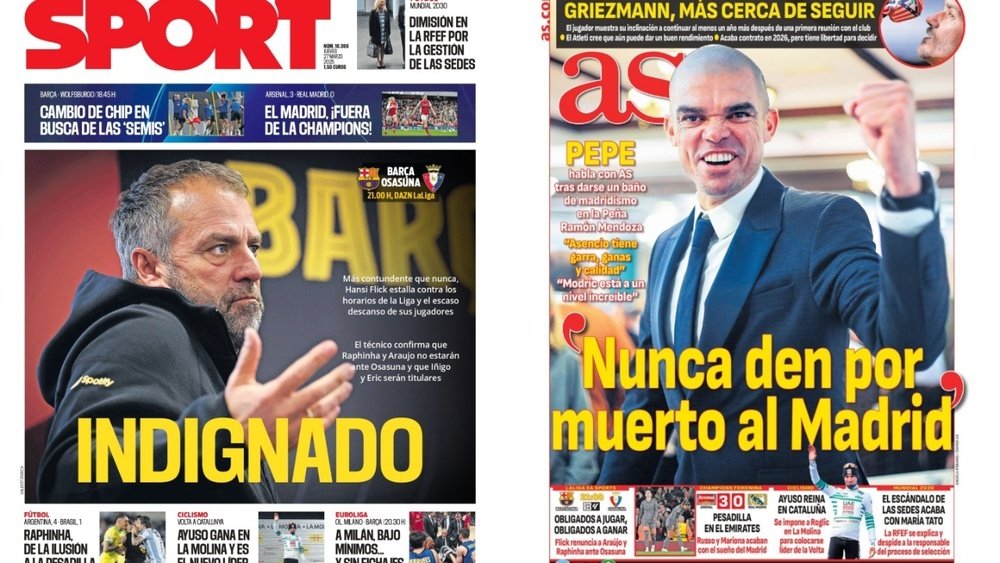 Portadas de la prensa deportiva del 27-03-25. Sport/AS
