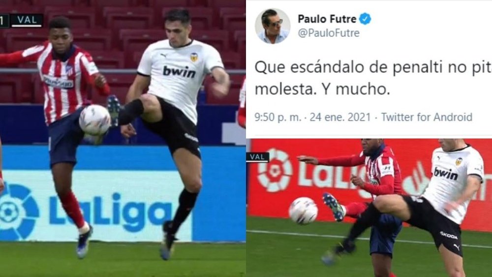 La indignación de Futre por el penalti no pitado a Lemar. Captura/PauloFutre/MovistarLaLiga