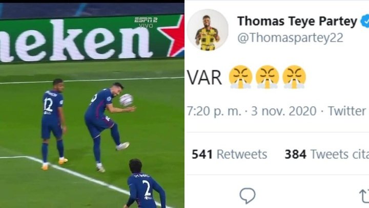 Thomas no olvida al Atleti: estalló en Twitter por el penalti de Herrera