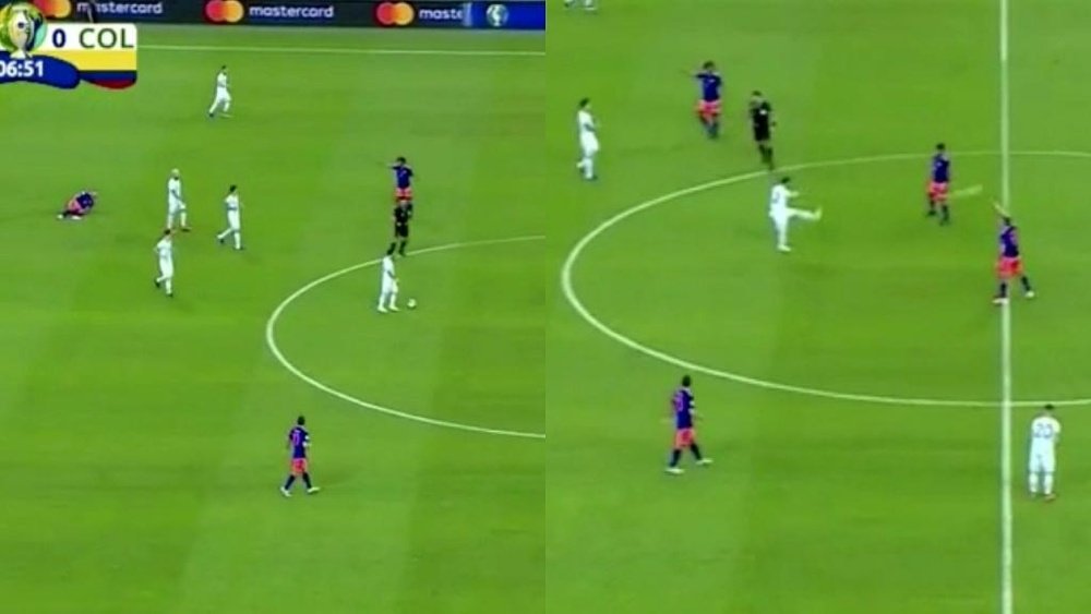 Messi a continué l'action. Capture/DAZN
