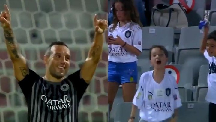 Cazorla scores and his kids celebrate like mad