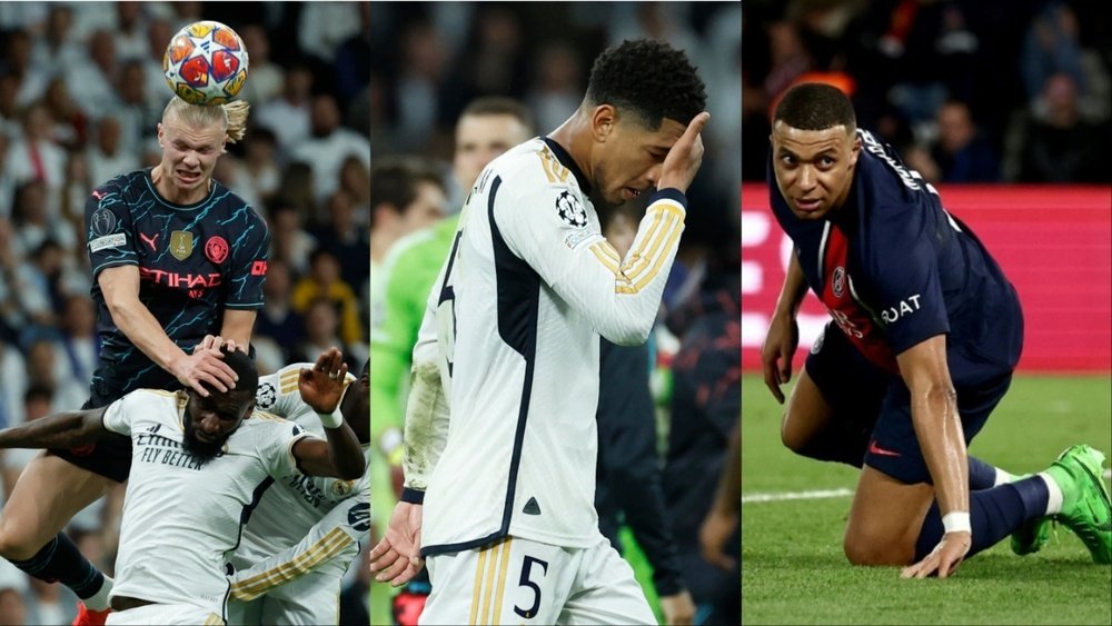 Haaland, Bellingham and Mbappe underperformed in the first leg of the UCL quarters. AFP/EFE
