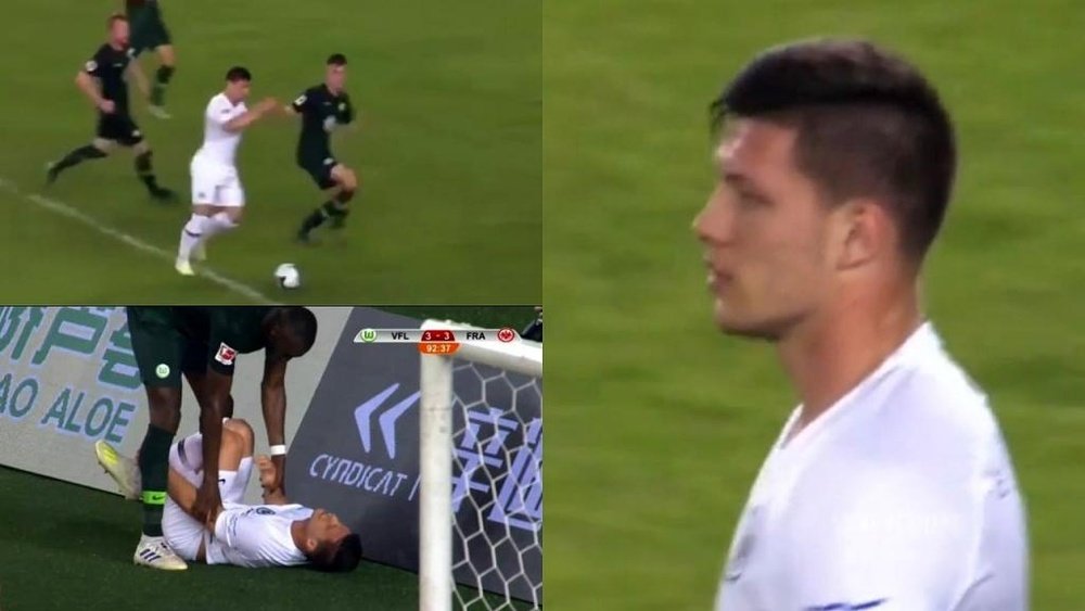 Luka Jovic scored and then suffered an injury scare towards the end. Captura