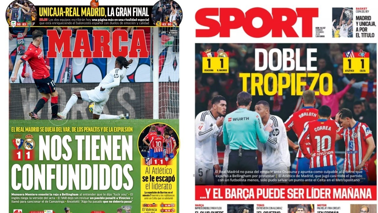 Portadas de la prensa deportiva del 16-02-25. Marca/Sport