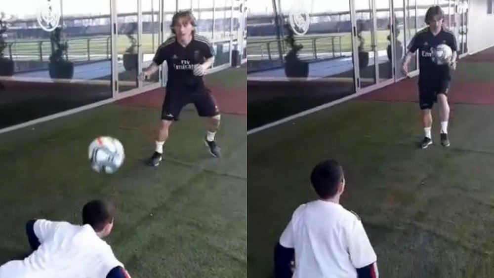 Modric cumplió el sueño de un chico sin piernas.  Instagram/ali_amir_happy