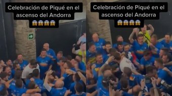 Piqué celebró a lo loco el ascenso del Andorra. Captura/Joelpares_