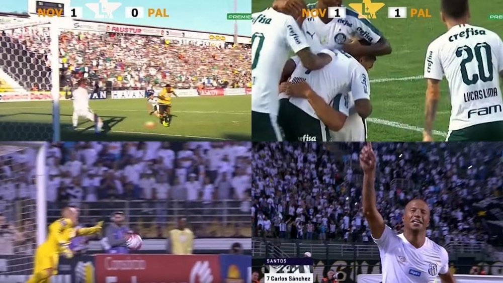 Palmeiras no pasó del empate, mientras que Santos ganó 2-0. Captura