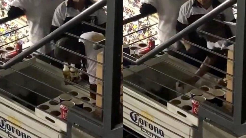 People were caught watering down the beer sold in the stadium. Captura