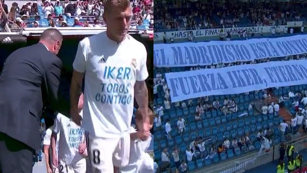 Real Madrid fans showed their support for Casillas. Captura/beINSports