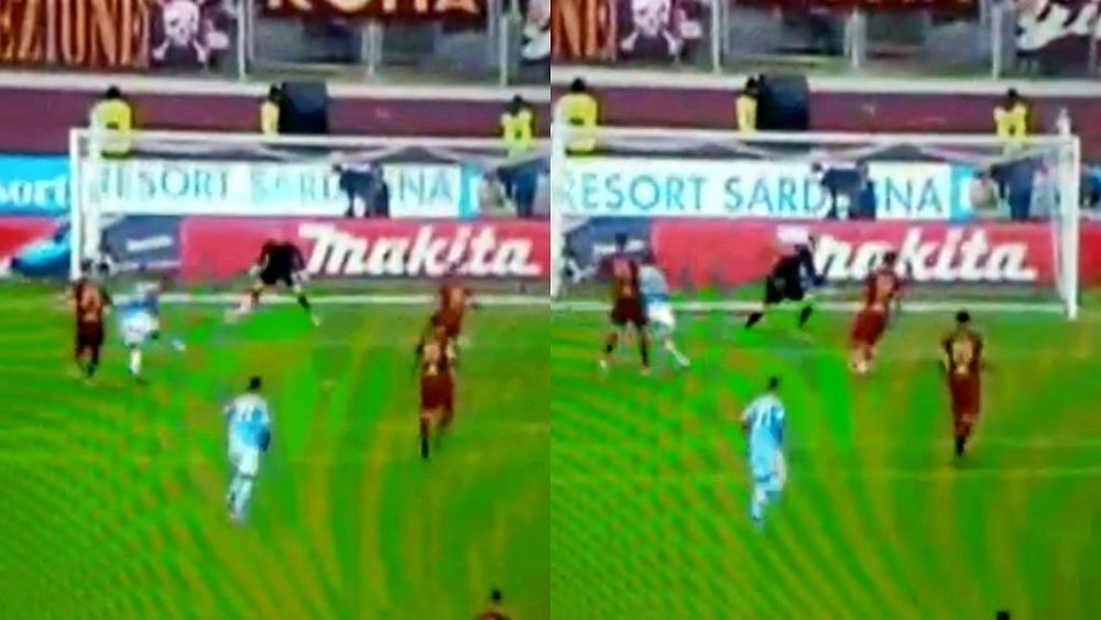 Lazio and Roma hit the post on several occasions. Captura/Movistar+