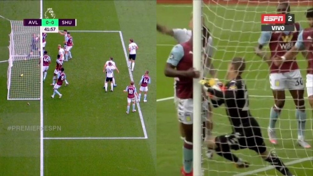 Le but improbable refusé par la VAR et la Goal Line Technology. AFP