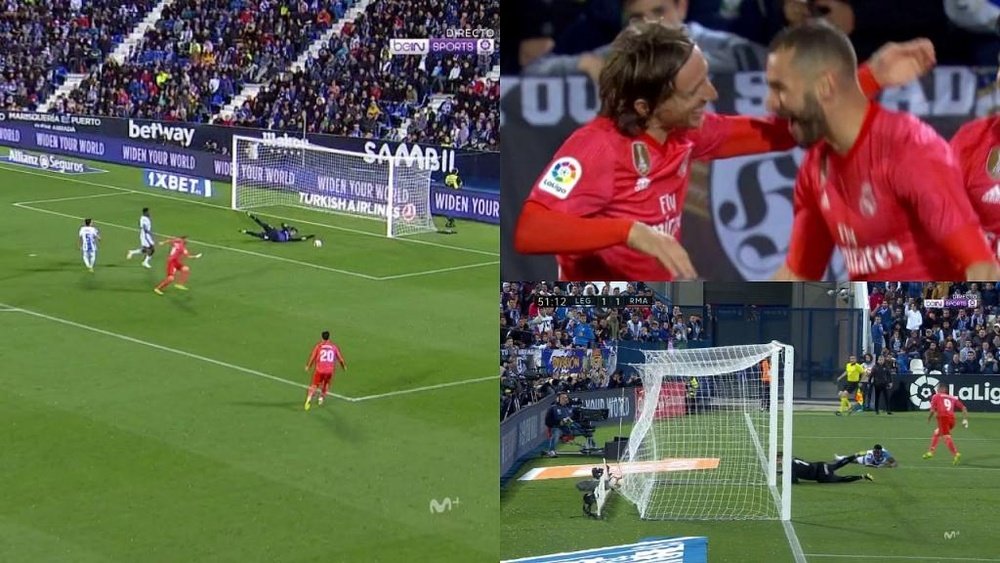 Benzema volvió a marcar. Captura/beINSports