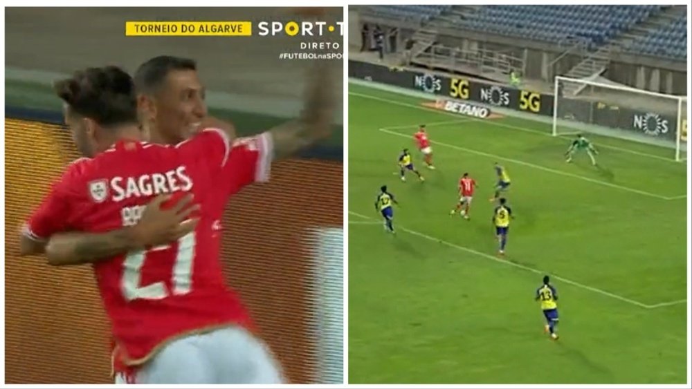 Di Maria opened the scoring against Al-Nassr in the 22nd minute. Screenshot/SporTV