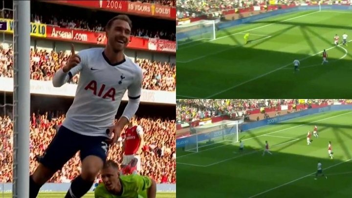 Eriksen scored the first goal of the derby after taking advantage of a Leno error