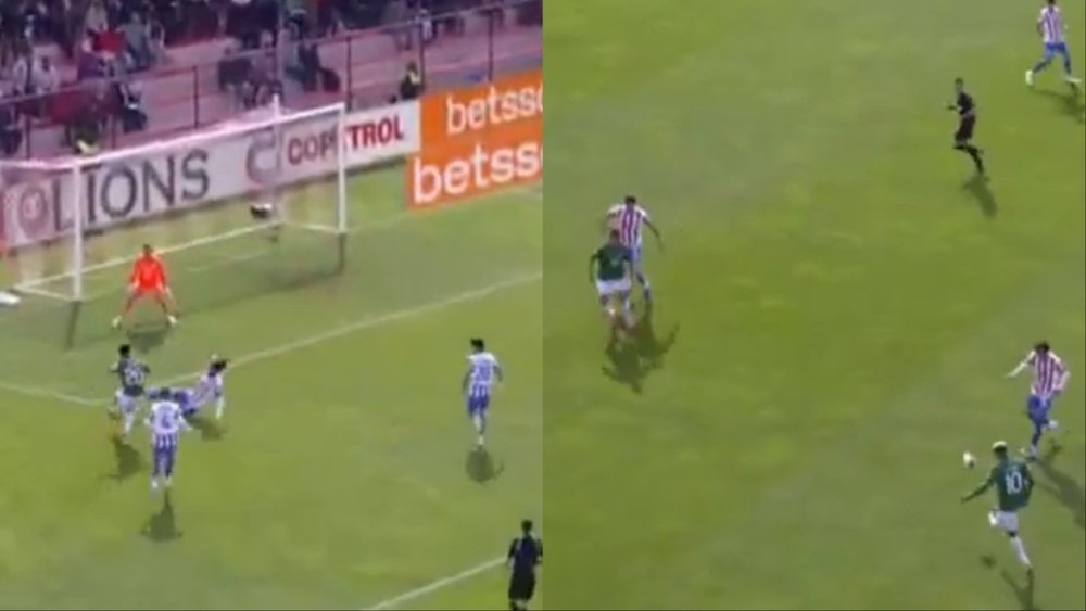 Ervin Vaca metió su primer gol con Bolivia en su tercer partido. Captura/Unicanal