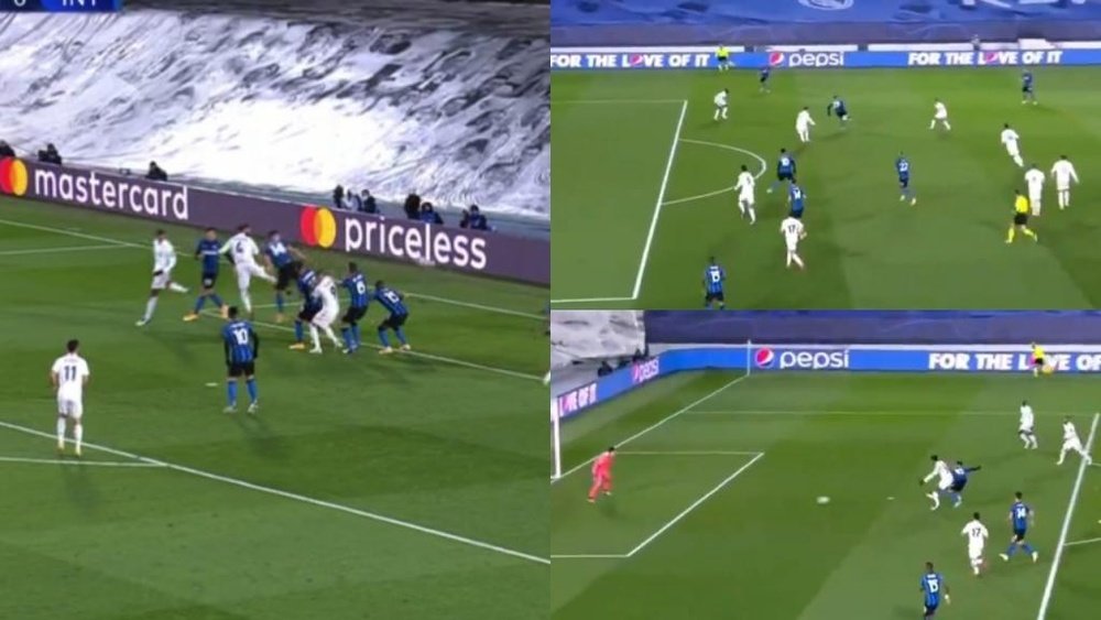 Ramos and Lautaro Martinez scored in just two minutes. Screenshot/MovistarLigadeCampeones