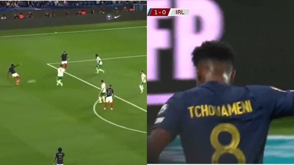 Golazo de Tchouaméni. Captura/beINSport