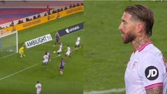 Sergio Ramos marcó el 1-0 en propia puerta. Capturas/MovistarLaLiga