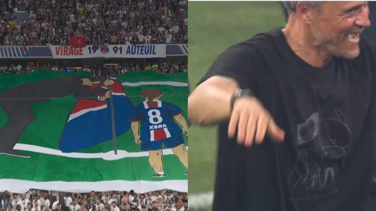 Homenaje a la hija de Luis Enrique. Captura/Movistar