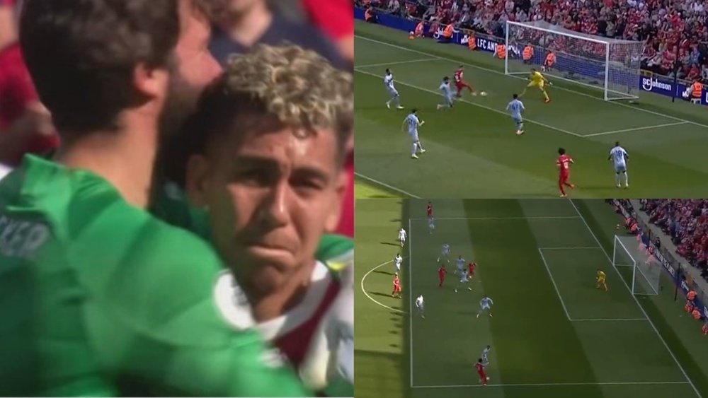 Firmino scored in his last match at Anfield as a Red. Screenshot/DAZN