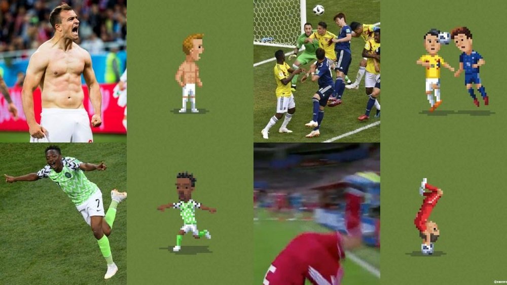 Le montage des images des vraies photos avec le 8bit. Agencias/Capture/8Bitfootball