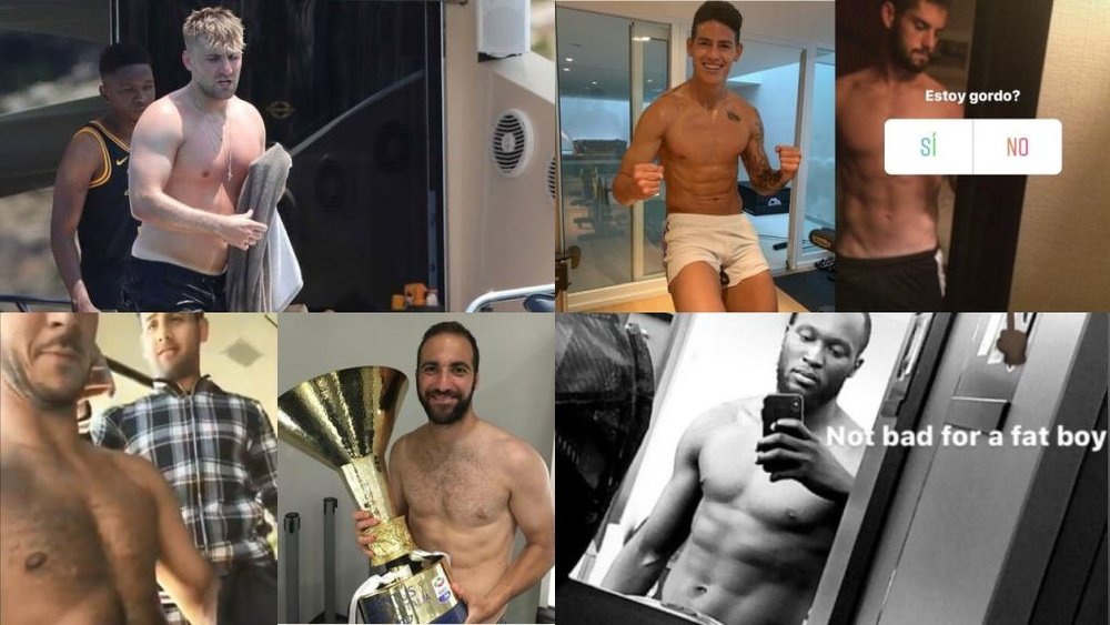 Los futbolistas responden en redes a las acusaciones de sobrepeso. Collage/Instagram