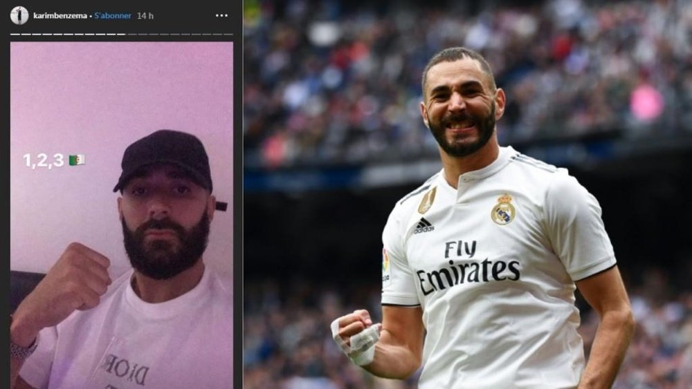 Benzema vuelve a volcarse con Argelia. Collage/Benzema
