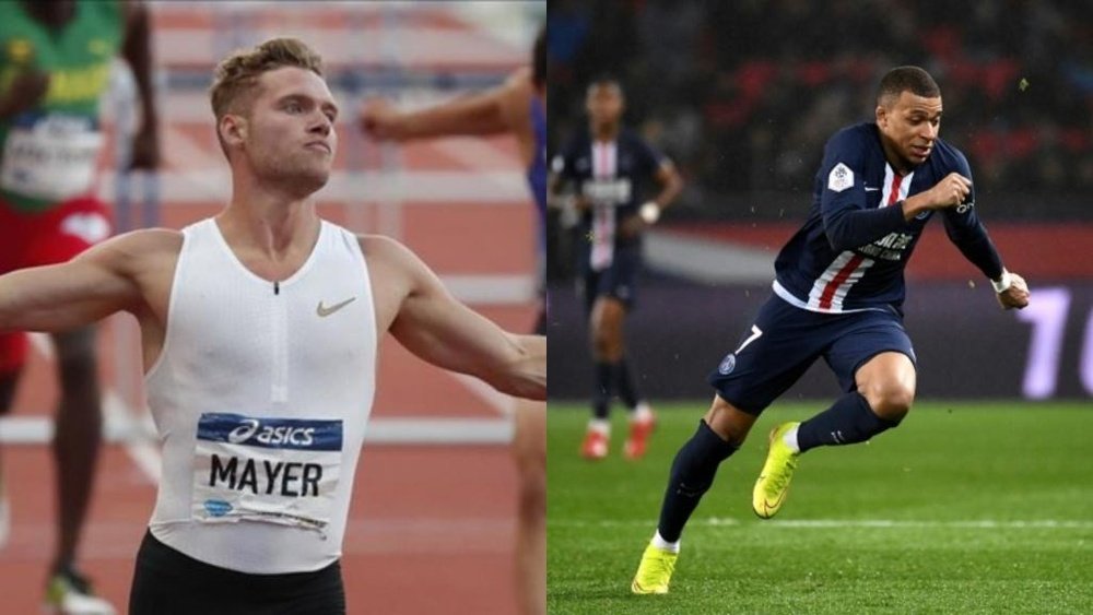 Kevin Mayer lance un défi à Kylian Mbappé sur 100 mètres. EFE/AFP