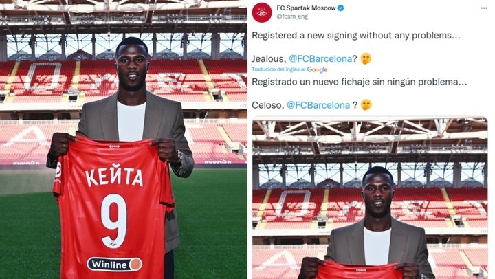 El Spartak se rió al Barça en redes sociales. Twitter/fcsm_eng