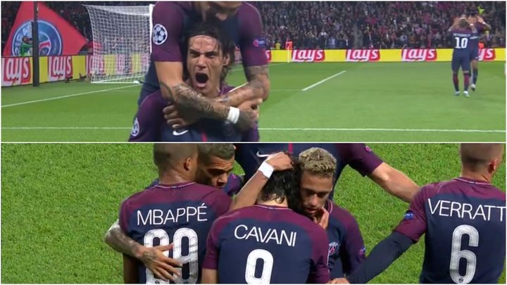 ¿Forzó Dani Alves a Neymar para que abrazara a Cavani tras su golazo?