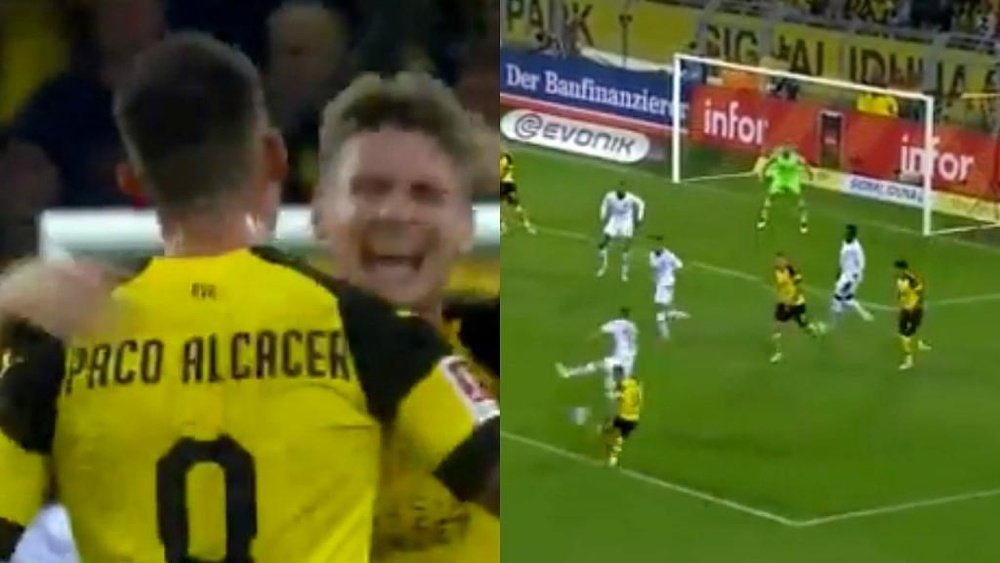 Alcácer se estreno como goleador con el Borussia Dortmund. Captura