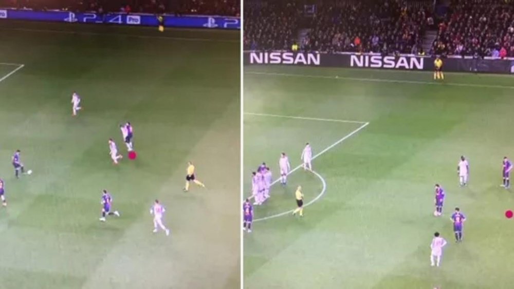 English media claim Messi took the free-kick from the wrong spot. Collage/adampeacock3