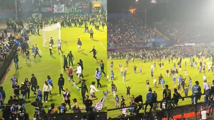 125 personas perdieron la vida en un partido de Indonesia. Captura/BNONews