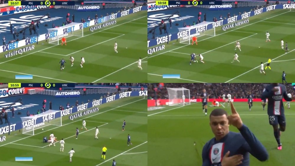 Mbappe opened the scoring for PSG with a banger. Screenshot/BeINSports