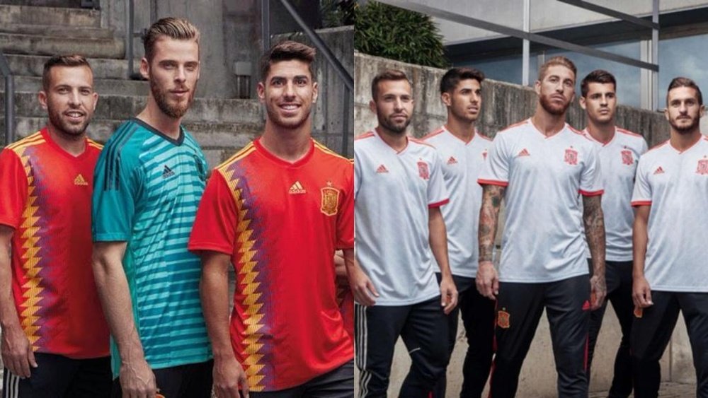 Otro debate con el color de la camiseta de España para el Mundial. BeSoccer/Adidas