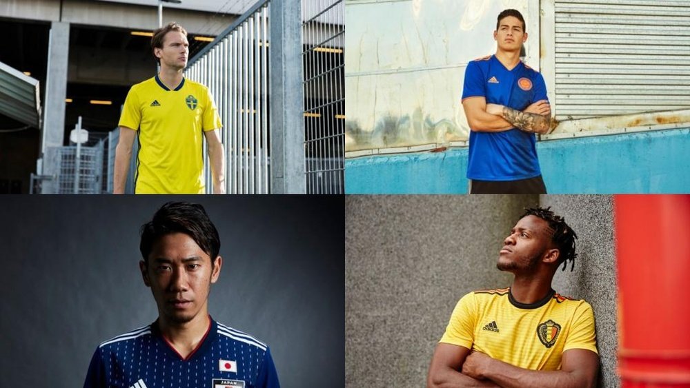 Suecia, Japón, Colombia y Bélgica ya han presentado sus camisetas para el Mundial. BeSoccer
