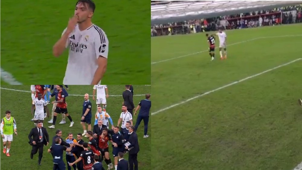 Tensión en la recta final del Real Madrid-Mallorca. Captura/Movistar