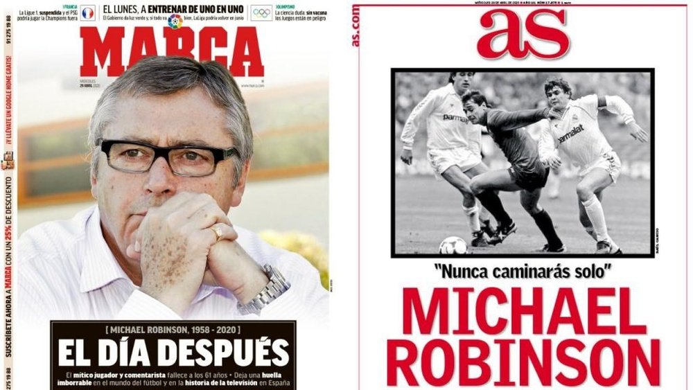 Les Unes des journaux sportifs en Espagne du 29 avril 2020. Marca/AS