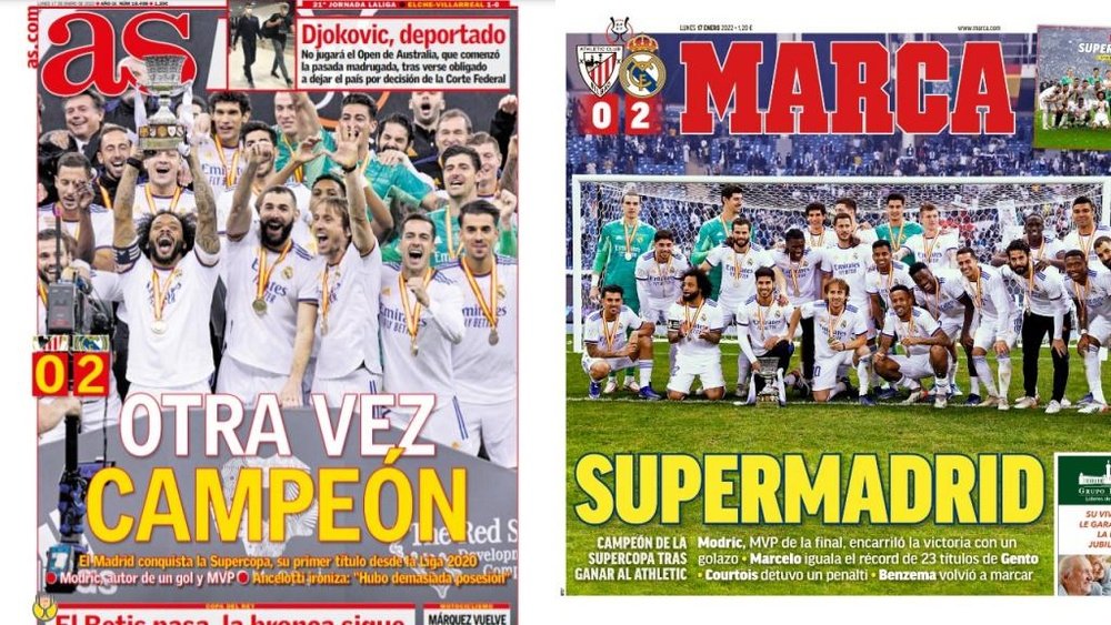 Capas da imprensa desportiva 17 de janeiro de 2022.AS/Marca