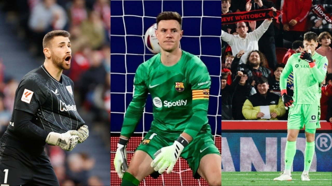Three goalkeepers are in the running for the award in the Spanish league.EFE/AFP