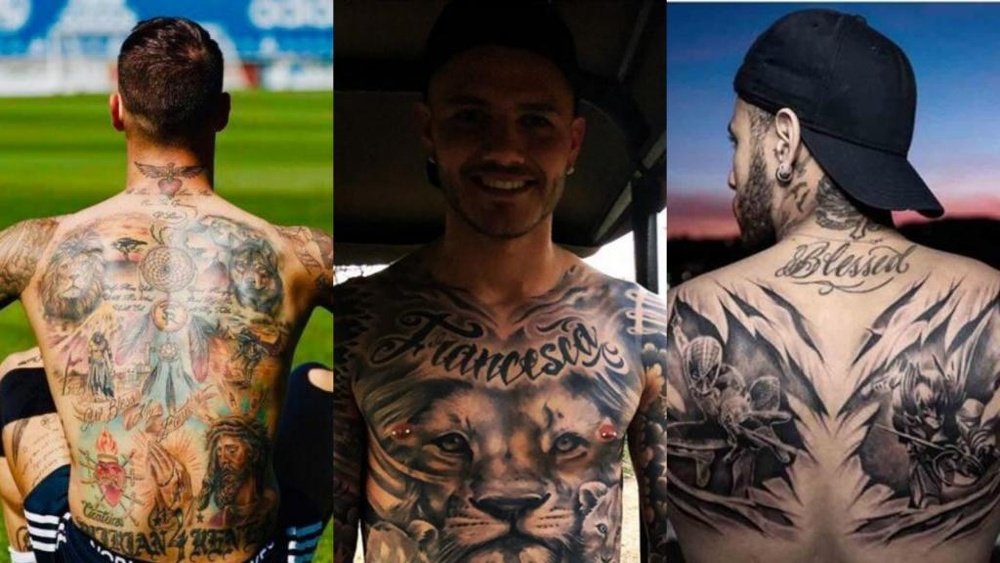 Ramos, Icardi y Neymar lucen una gran cantidad de tatuajes en sus cuerpos. Instagram