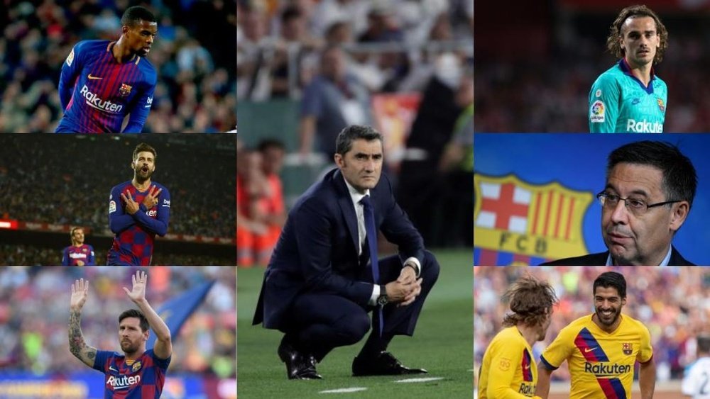 Los señalados en la crisis del Barça. Collage/EFE/AFP