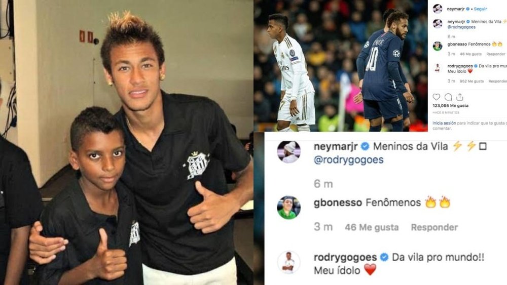 Neymar rend hommage à Rodrygo sur Instagram. Instagram/neymarjr