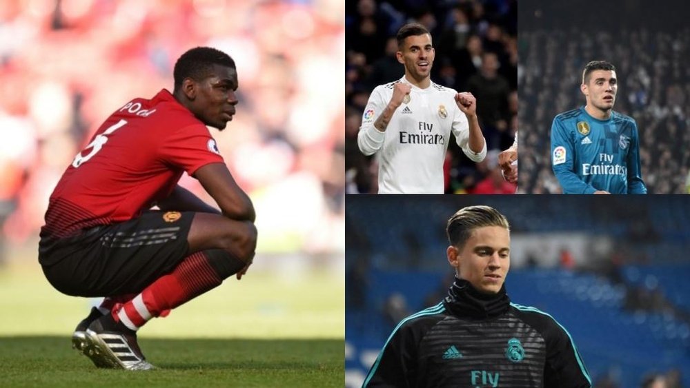 Real madrid's recent transfers are leaving an open spot for Pogba. Collage/EFE/AFP