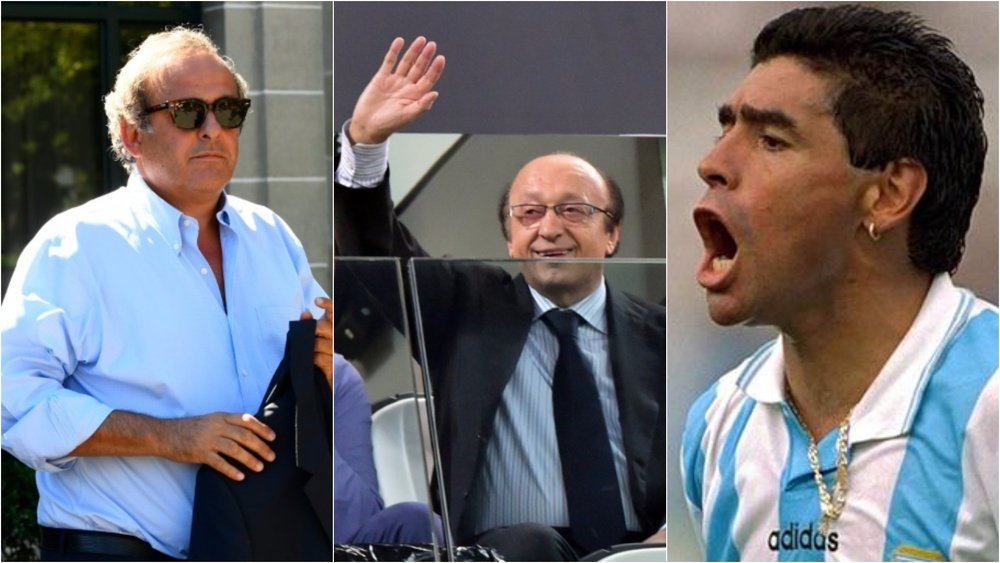 Platini, l'ex-président de la Juve et Maradona ont été au coeur de trois grands scandales. BeSoccer