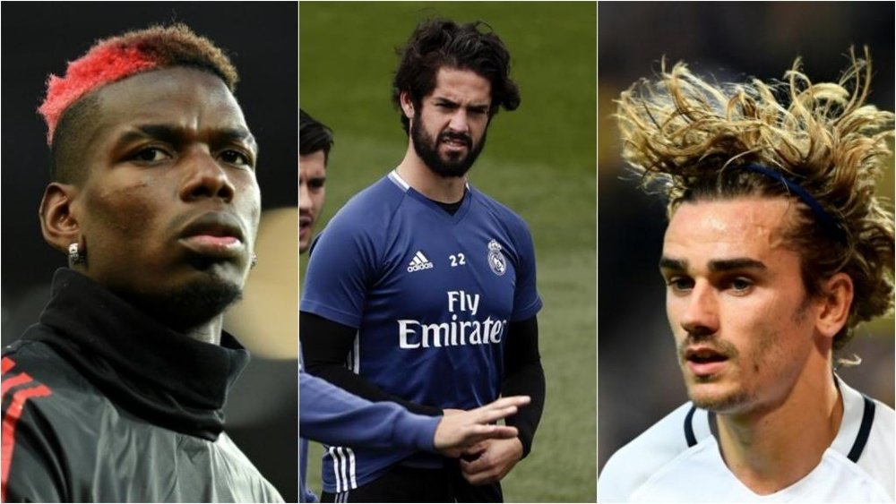 Pogba, Isco y Griezmann lucieron estos looks en 2017. BeSoccer