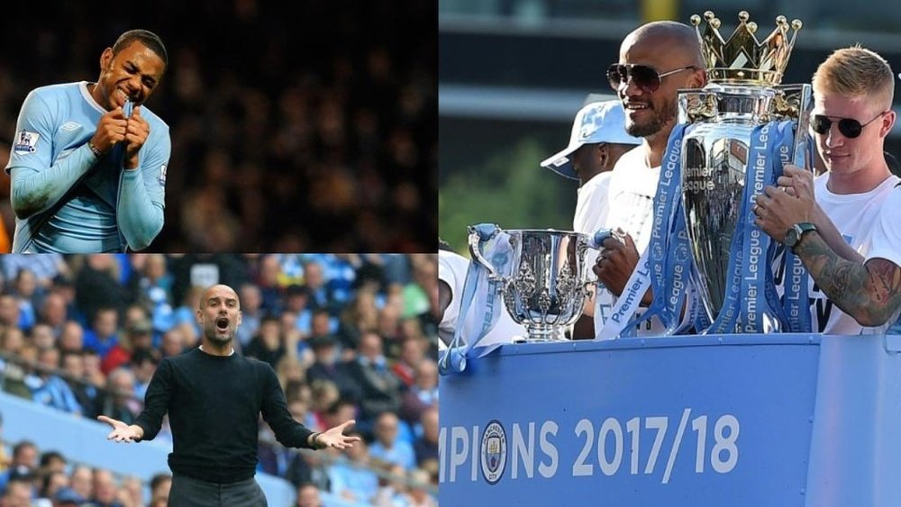 Montagem de Robinho, Guardiola e a Premier League. BeSoccer
