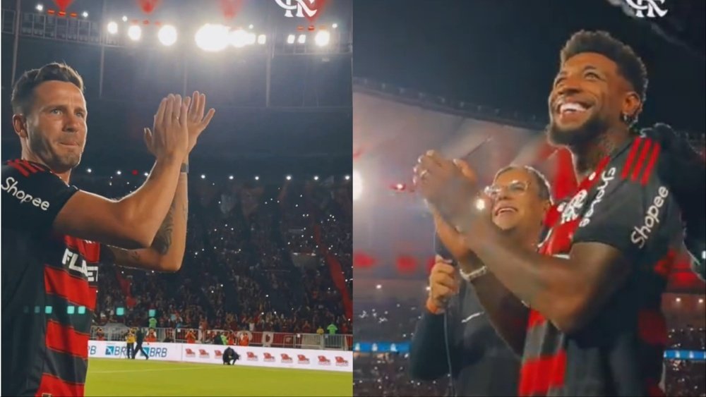 Saúl y Emerson, presentados por todo lo alto en Maracaná. Captura/Flamengo