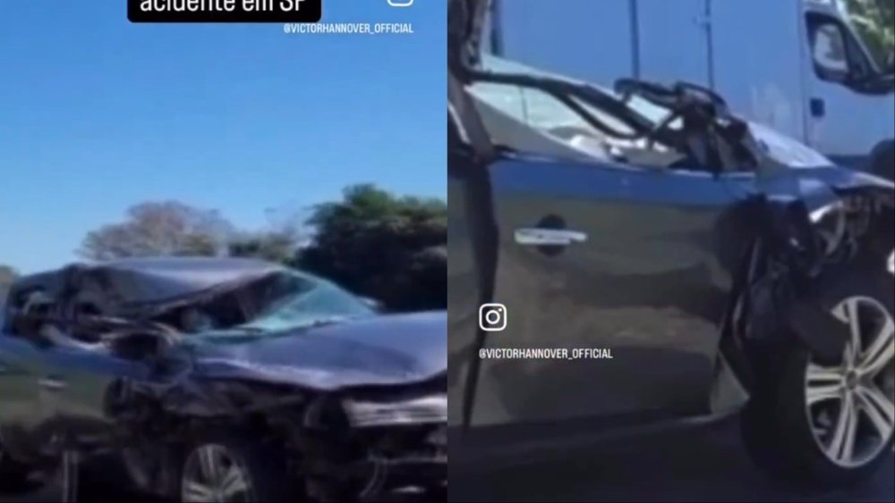 Un jugador de Bragantino, muy grave tras un accidente de tráfico. Captura/VictorHannover_Official