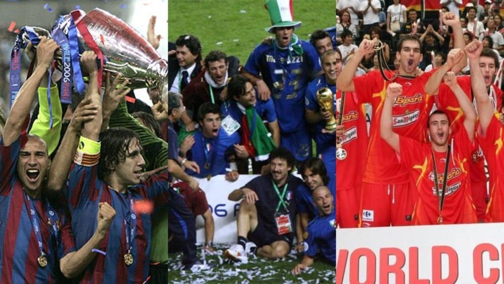 Le Barça gagnait la Liga et la Ligue des champions en 2006. EFE/Twitter